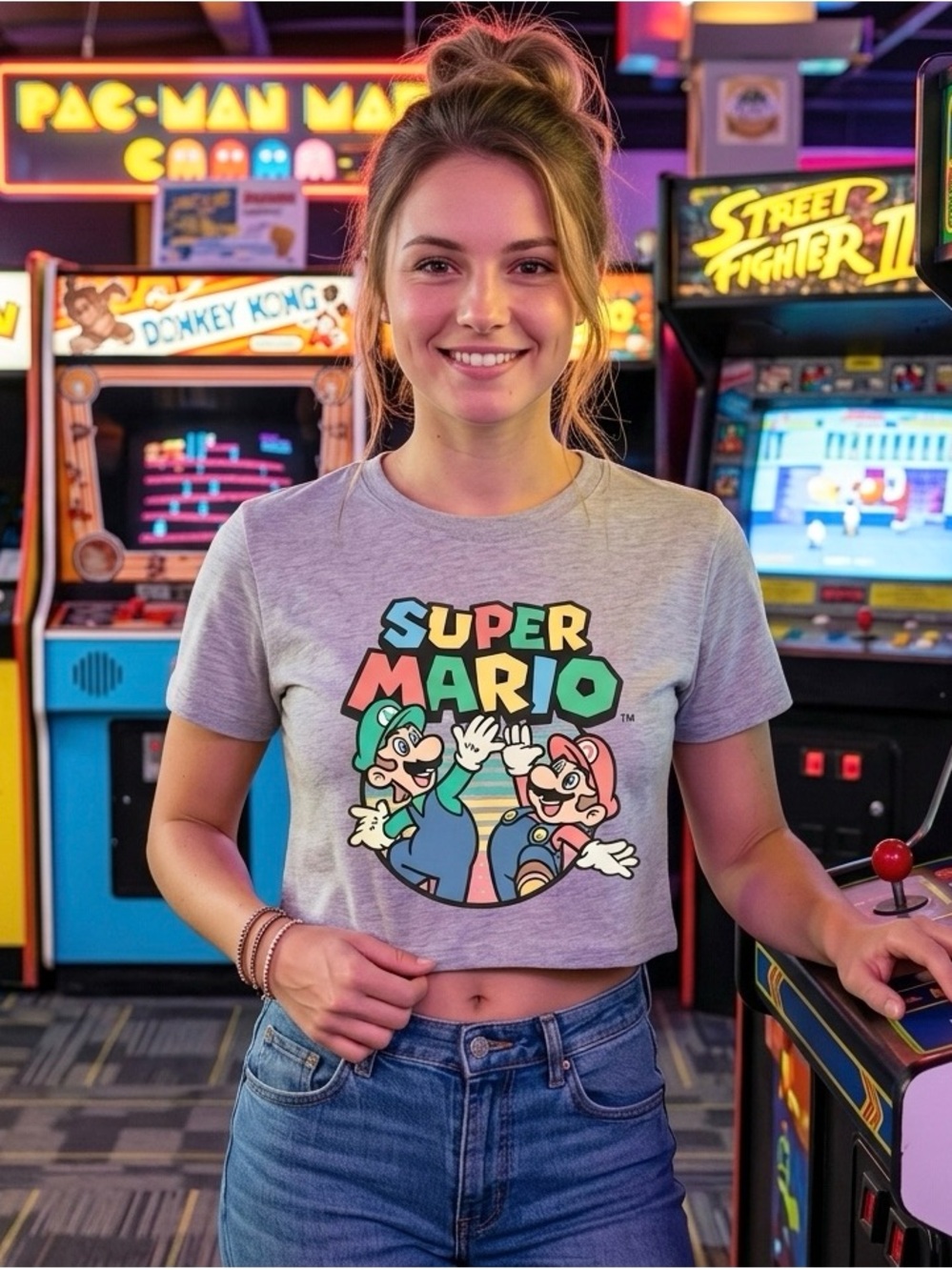 Super Mario Semi Crop Tee